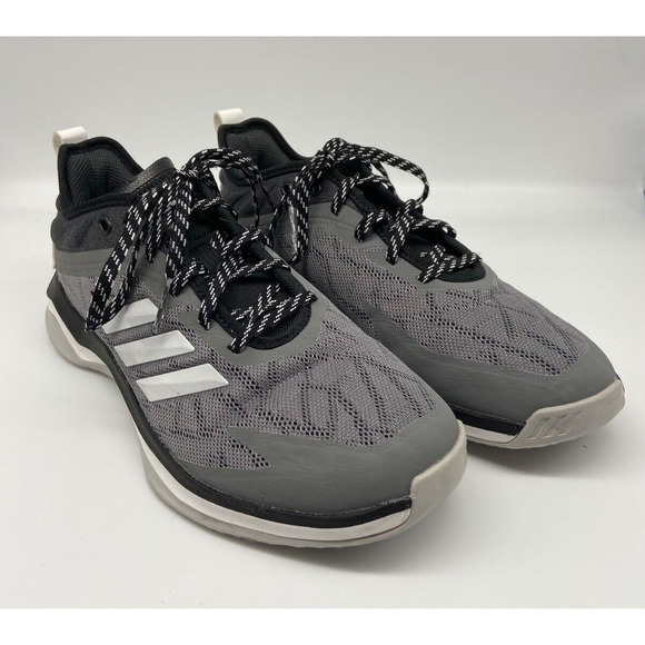 Adidas Sneakers Mens Youth Sz 6.5 Speed Trainer 3 Gray White 3‎ Stripe - Picture 1 of 12